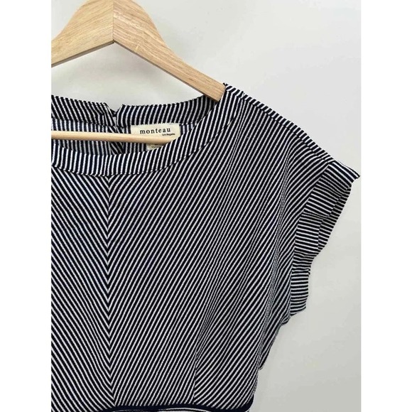 Monteau Navy Blue Striped Top - Picture 4 of 6